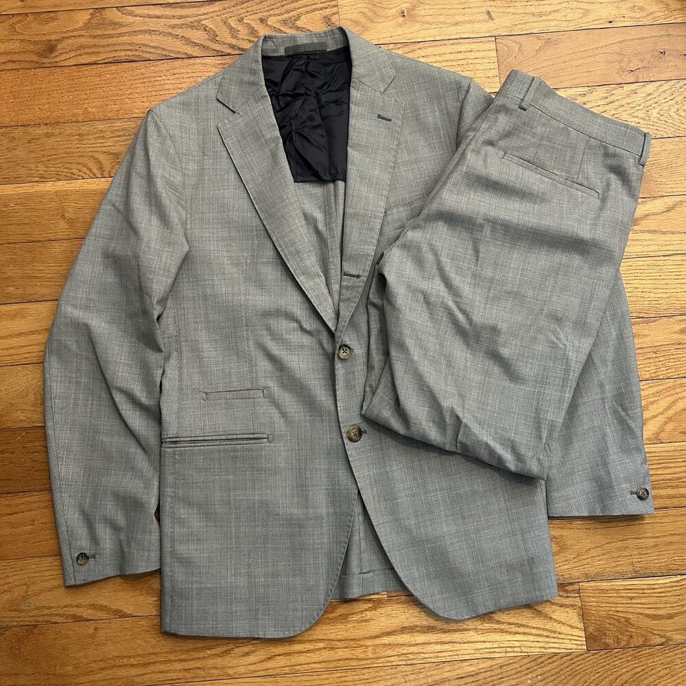 Eleventy Platinum Stripe 3 Button 100% Wool Suit Jacket Pants Set 50 US 40